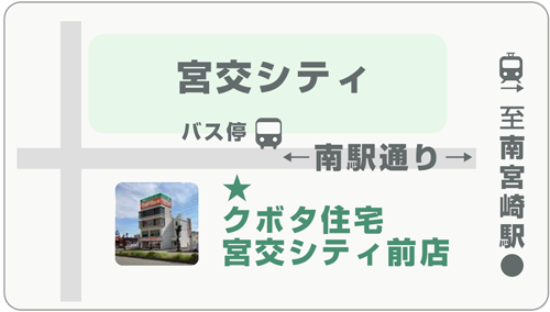 宮交シティ前店の地図